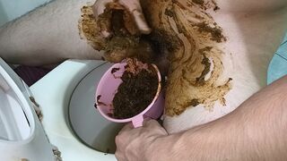 Smear the manure on the penis, masturbate, and ejaculat, ScatKings.com Scat Porn 14 ScatKings.com Scat Porn