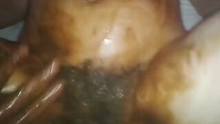 Smearing Poop On Her Beautiful Hairy Pussy, ScatKings.com Scat Porn 15 ScatKings.com Scat Porn