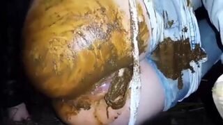 Wetting mess and scat smearing in the dark woods.., ScatKings.com Scat Porn 7 ScatKings.com Scat Porn